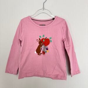 Mini Boden Pumpkin Bunny Mouse Fall Appliqué Long Sleeves Tee (3-4Y)